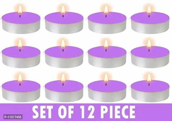 Wax Tealight Candles For Diwali, Christmas, Special Events and Home Decoration - Set of 12 Piece, Scented (Lavender)