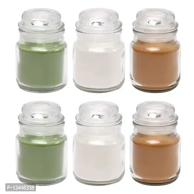 Glass Spice Jar Container, Cookie Jar, Airtight Lid Jar For Kitchen Storage - Set of 6 Piece, 100 ML Capacity