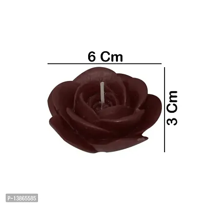 AAMU MOON Chocolate Scented Floating Lotus Decorative Candles For Wedding, Anniversary, Birthday, Valentine Day, Home Decoration and Special Events - Set of 8-thumb2