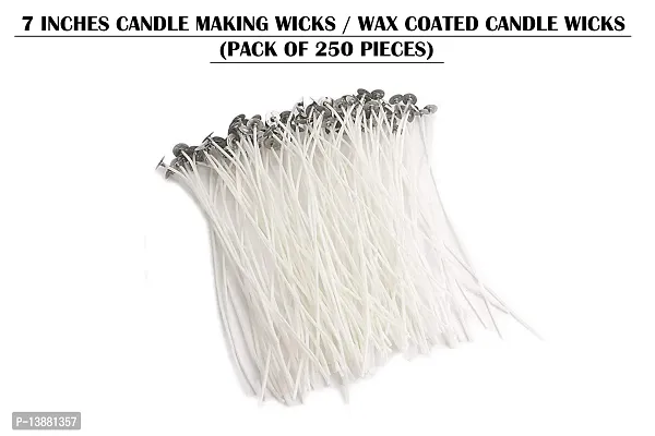 MAGICMOON 7 Inches Candle Making Wick, Wax Coated Candle Wick Thread (Pack of 250 Wicks)-thumb0