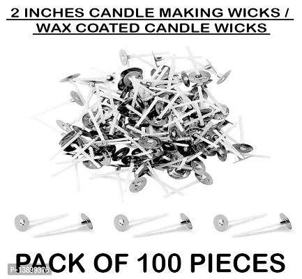AAMU MOON 2 Inch Low Smoke DIY Candle Making Wicks, Wax Coated Candle Wicks Threads - Pack of 100 Wicks-thumb0