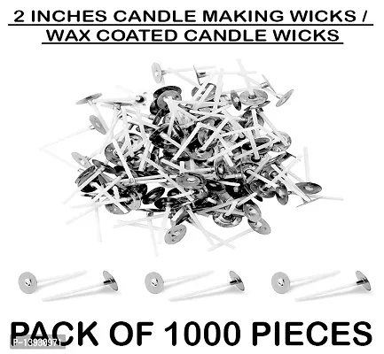 AAMU MOON 2 Inch Low Smoke DIY Candle Making Wicks, Wax Coated Candle Wicks Threads - Pack of 1000 Wicks