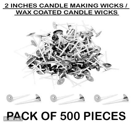 AAMU MOON 2 Inch Low Smoke DIY Candle Making Wicks, Wax Coated Candle Wicks Threads - Pack of 500 Wicks