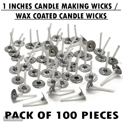 AAMU MOON 1 INCH Low Smoke DIY Candle Making Wicks, Wax Coated Candle Wicks Threads - Pack of 100 Wicks