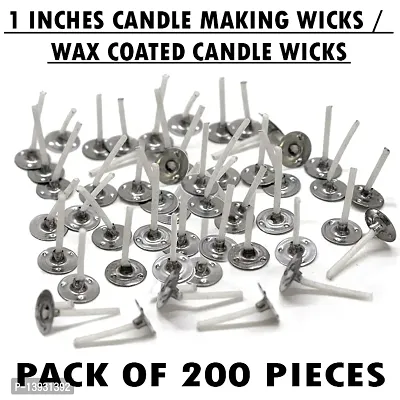 AAMU MOON 1 INCH Low Smoke DIY Candle Making Wicks, Wax Coated Candle Wicks Threads - Pack of 200 Wicks