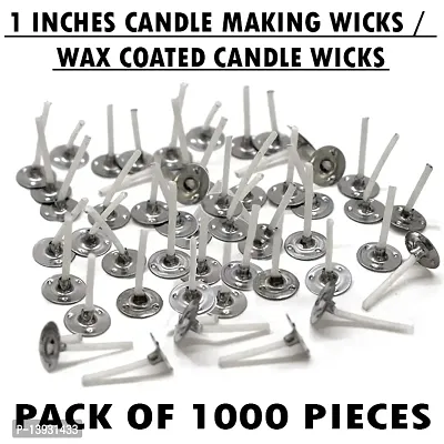 AAMU MOON 1 INCH Low Smoke DIY Candle Making Wicks, Wax Coated Candle Wicks Threads - Pack of 1000 Wicks