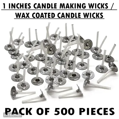 AAMU MOON 1 INCH Low Smoke DIY Candle Making Wicks, Wax Coated Candle Wicks Threads - Pack of 500 Wicks