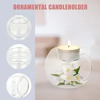Glass Orb Tealight Candle Holders for Home Decor, Events, Diwali Decoration, Corporate Gifts (1 Piece 4 Inch Holder)-thumb2