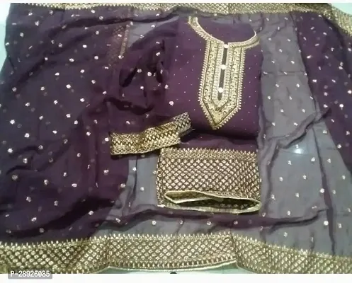 Beautiful Cotton Dress Material With Dupatta Set For Women-thumb0