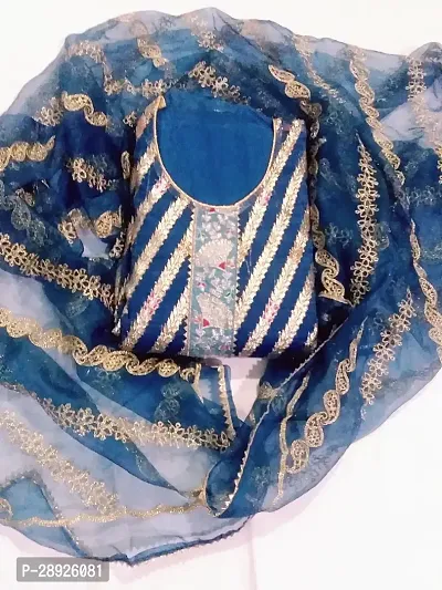 Beautiful Cotton Dress Material With Dupatta Set For Women