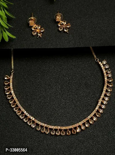 Stylish Golden Alloy Jewellery Set For Women