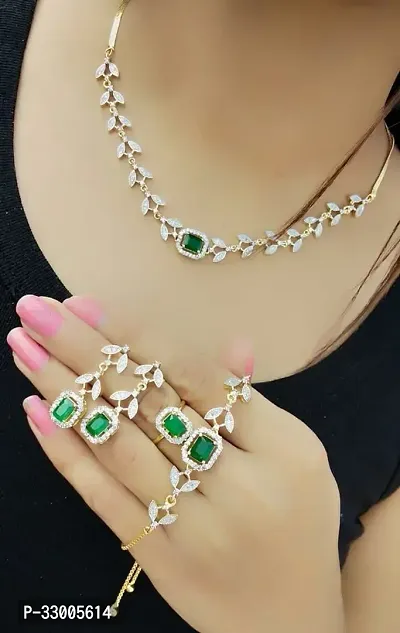 Stylish Golden Alloy Jewellery Set For Women-thumb0