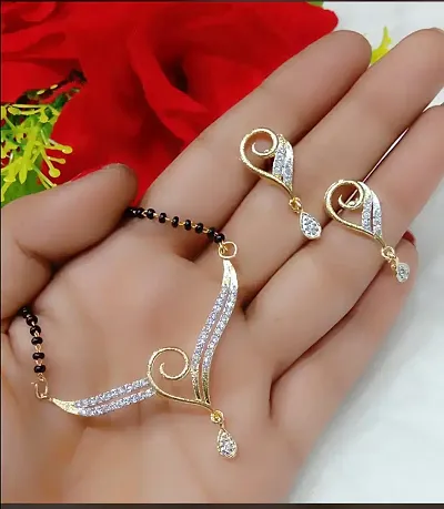 American Diamond Studded Mangalsutra Set