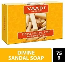 Vaadi Herbals Divine Sandal Soap - Skin Lighting Therapy, handmade soap with essential oils | Pack of 4 | 75 Grams Each-thumb1