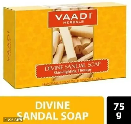 Vaadi Herbals Divine Sandal Soap - Skin Lighting Therapy, handmade soap with essential oils | Pack of 4 | 75 Grams Each-thumb2