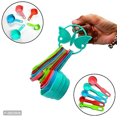 Trendmade - Plastic Baking Measurement Multicolor Measuring Cups and Spo