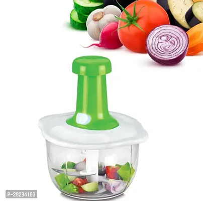 Trendmade Hand Press Chopper Fruits and Vegetable 2 IN 1 Push Chopper For Kitchen, 3 Sharp Stainless Steel Blades (1600ML) Pack of 1-thumb0