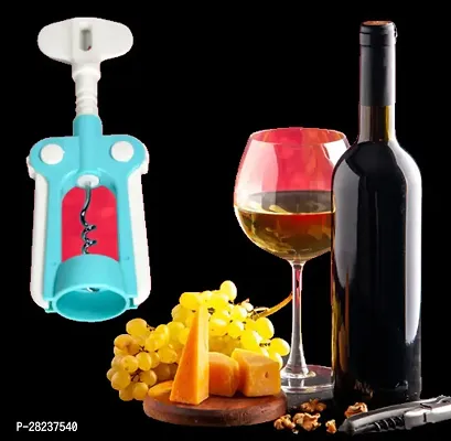 Trendmade Plastic Wine Cork Screw Bottle Opener, Beer Cap Opener, Wine Opener, Wing Corkscrew Wine Bottle Opener Multicolor Pack of 1-thumb0