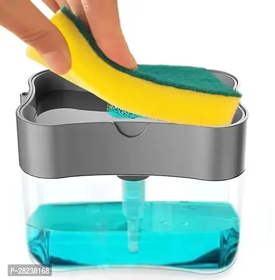 Trendmade 2 in 1 Soap Dispenser for Kitchen Bathroom - Dishwasher Liquid Holder - Liquid Dispenser Pump with Sp-thumb0