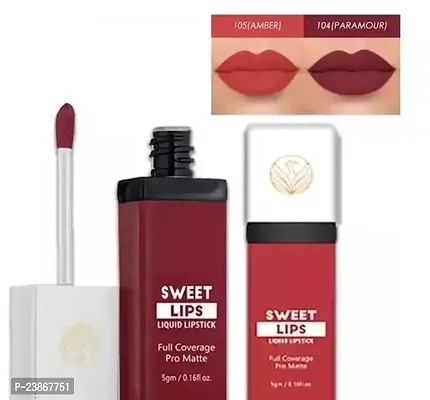 Sweet Lips Matte Liquid Lipstick Full Coverage Combo Of 2