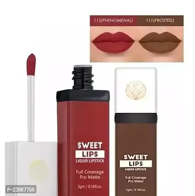 Sweet Lips Matte Liquid Lipstick Full Coverage Combo Of 2