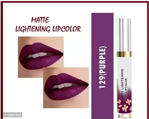 Matte Finsh Liquid Lightning Lipstick Dark Parpel