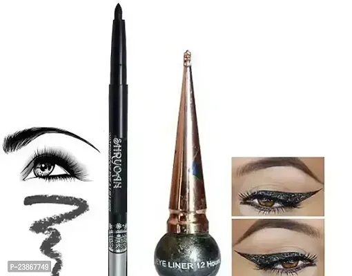 Shryron Black Waterproof Kajal H And N Longwearing Liquid Zari Black Eyeliner-thumb0