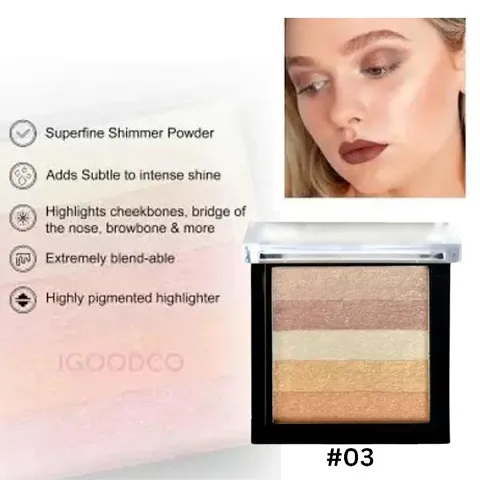 Wiffy Highlighter Shimmer & Blusher Palette for Face Makeup |Mini Baked Shimmer Brick?