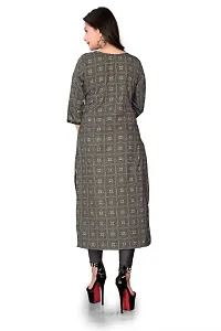 Stylish Rayon Slub Printed Kurti For Women-thumb1