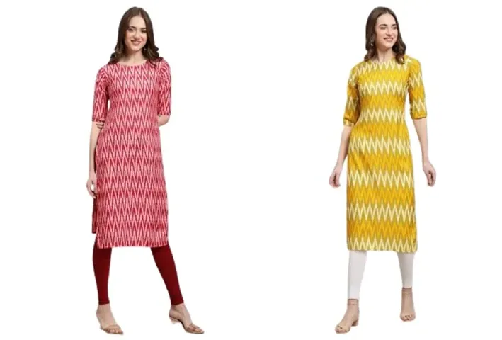 Stylish Crepe Kurti For Women - Pack of 2