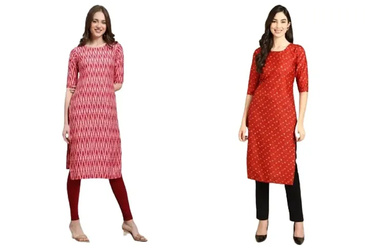 Stylish Crepe Kurti For Women - Pack of 2