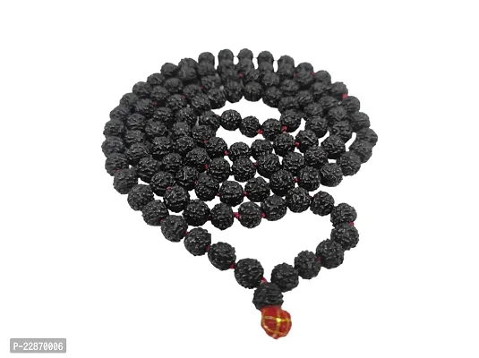 Black Rudraksha Mala with Brand Certification and 6 Months Warranty