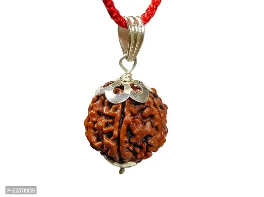 5 Mukhi Faced Nepali Rudraksha with 925 Silver Pendant-thumb0