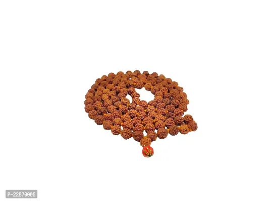 Certified Original 5 Mukhi Rudraksha Mala with Certificate 108 1 Beads 7mm-thumb0