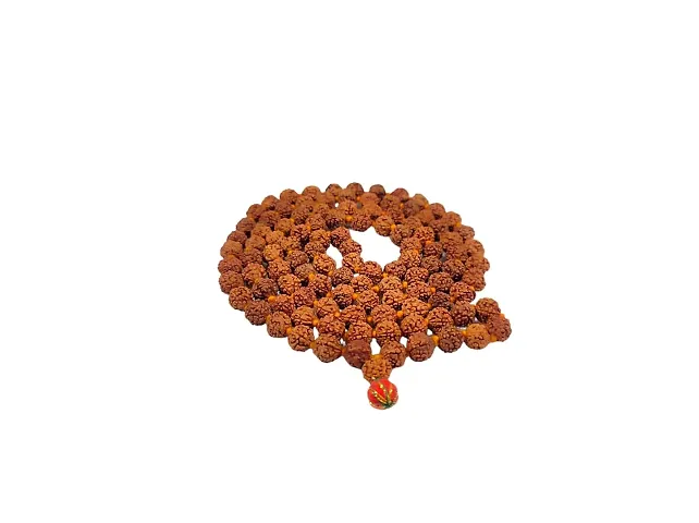 Certified 5 Mukhi Rudraksha Mala with Certificate 108 1 Beads 7mm