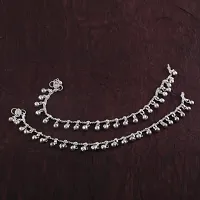 Anklet Silver Plated Ad Cz Multi-Color Stones Traditional Indian Payal Jewelry for Women  Girls-thumb1