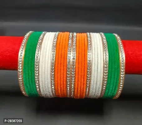 Tiranga/Tricolour Bangles Set On Occasion of Independence Day/Republic Day Special Beautiful  Patrotic for Women  Girl-thumb0