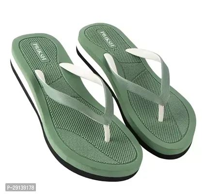 Elegant Green EVA Printed Flip Flops For Women-thumb0