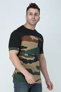 Men's Round Neck Military Camouflage T-shirt-thumb2