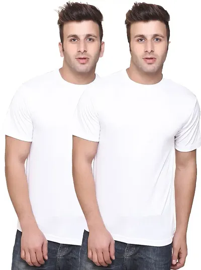 Pack of 2 Cotton Solid Round Neck T Shirt for Men