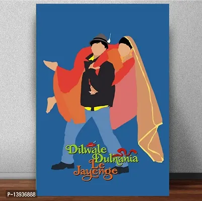 Fancy Art Illusion Ddlj Movie Poster For Wall And Home Decoration , Bollywood Poster For Wall 18Inch X12Inch ,Unframed