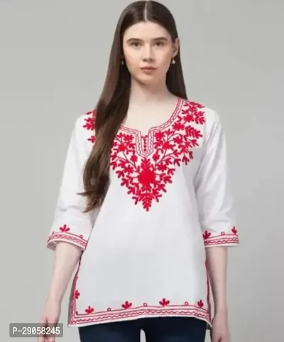 Classic Cotton Embroidered Top for Women