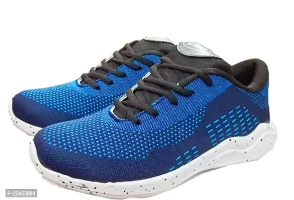 Stylish Blue PVC Self Design Sports Shoes For Men