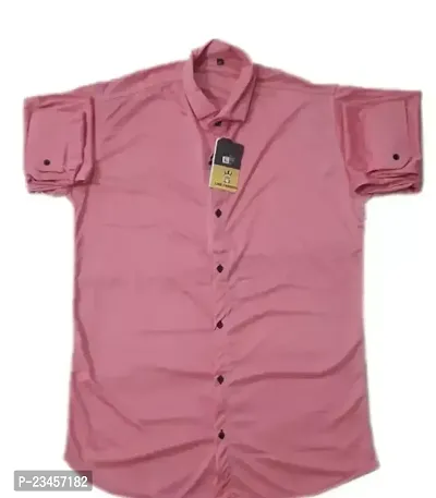 Men Button Up Shirt for Effortless Style Pink Color-thumb0