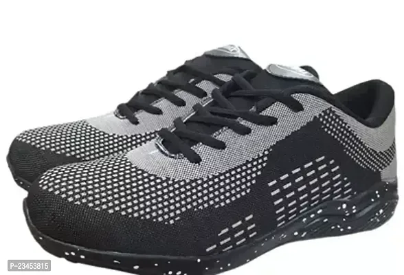 Stylish Grey PVC Self Design Sports Shoes For Men