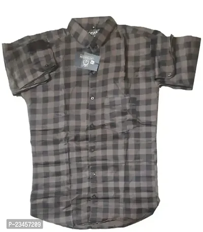 Men Button Up Shirt for Effortless Style Brown Color