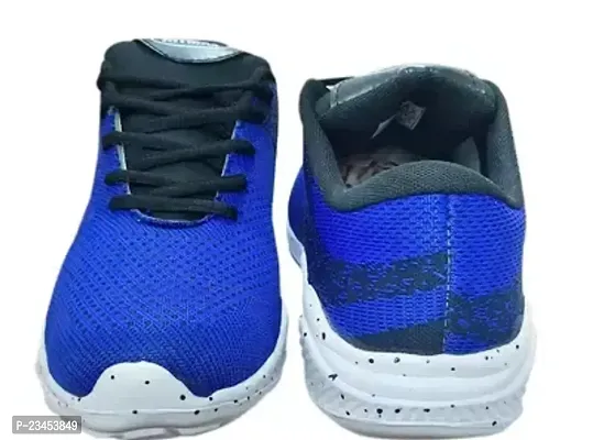 Stylish Blue PVC Self Design Sports Shoes For Men-thumb0