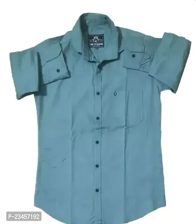 Men Button Up Shirt for Effortless Style Blue Color-thumb0
