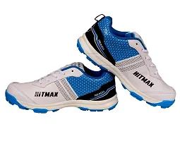 HITMAX Reach Cricket Shoes for Men | Durable | Light Weight (White Blue)-thumb1