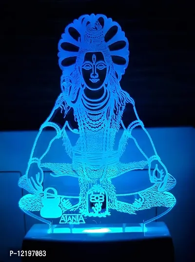 AEON METAL STICKER LED Plastic Lord Shiv Shankar Parvati Night Lamp (Small, Multicolour)